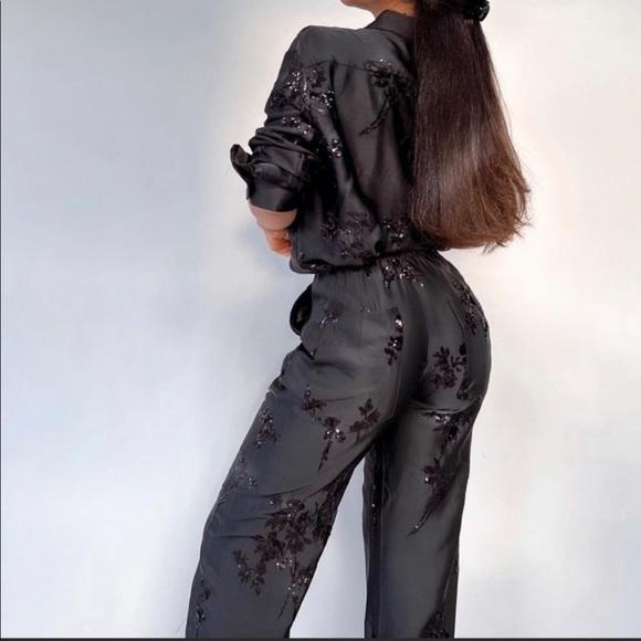 NWT_ZARA FW21 WOMAN SEQUINNED EMBROIDERED SET OF TOP+PANT_XS - Picture 6 of 11